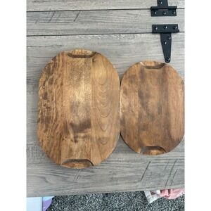 2 Piece Wooden Decorative/serving Trays